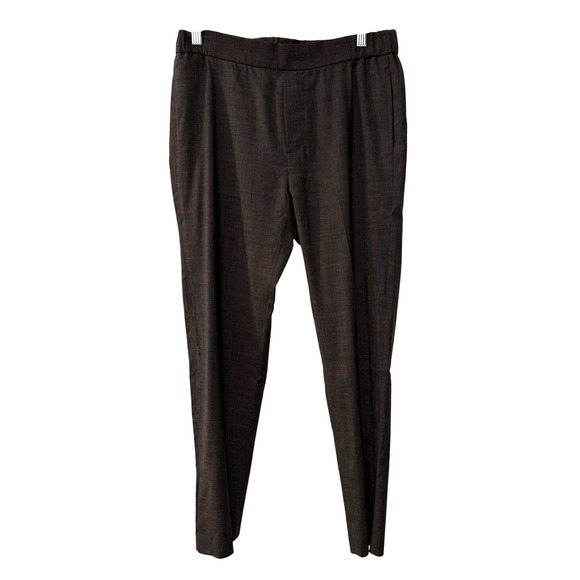 New! Nili Lotan 6 Chelsea 100% Wool Glen Plaid Pants $495 Elastic Waist Gray - Picture 2 of 9